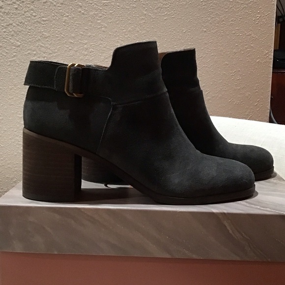 Franco Sarto Coal Suede Ankle Booties - Picture 1 of 7